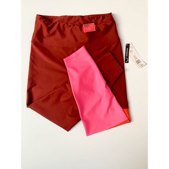 Nanette Lepore Red Pink Orange Compression Leggings Women's Large NWT MSRP:$58 - Picture 4 of 10